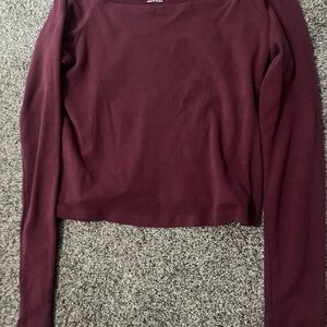 Hollister Women's Burgundy Long Sleeve Blouse